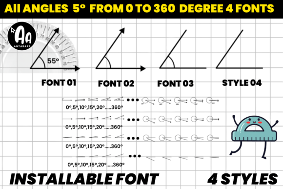 Abcd Ref Angles Degree Font