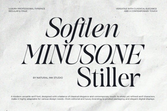 Softlen Minusone Stiller: A Premium Serif for Business Branding